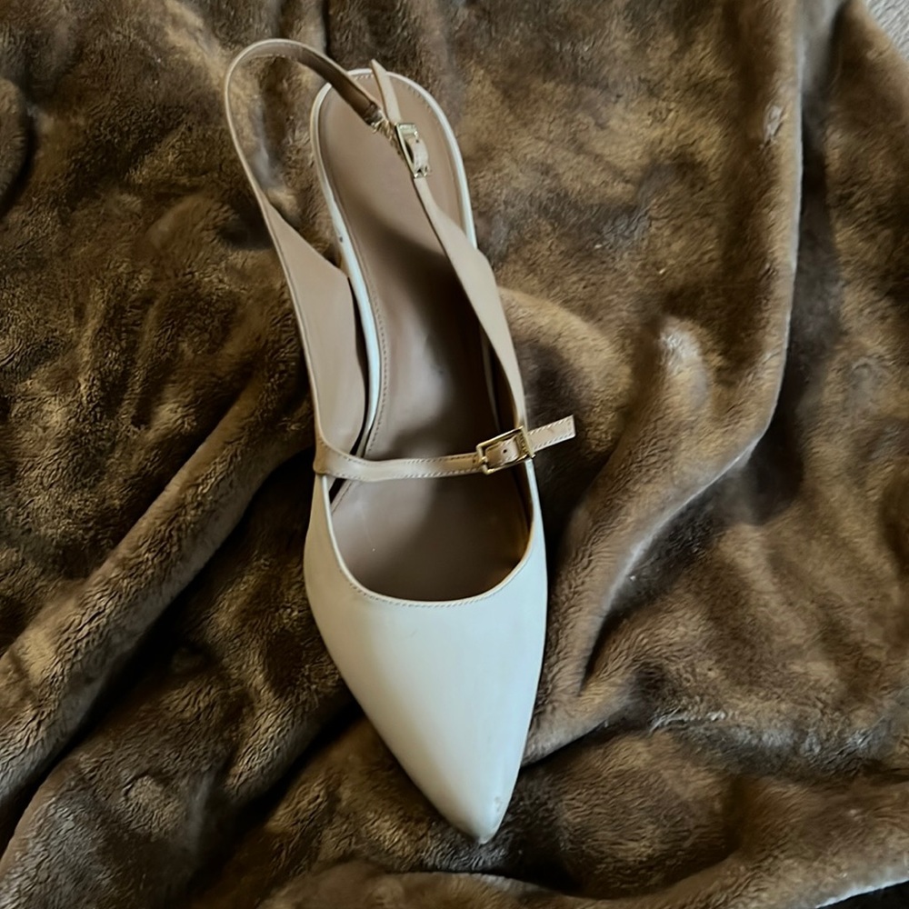 Calvin Klein Beige and Cream Mary Jane Heels